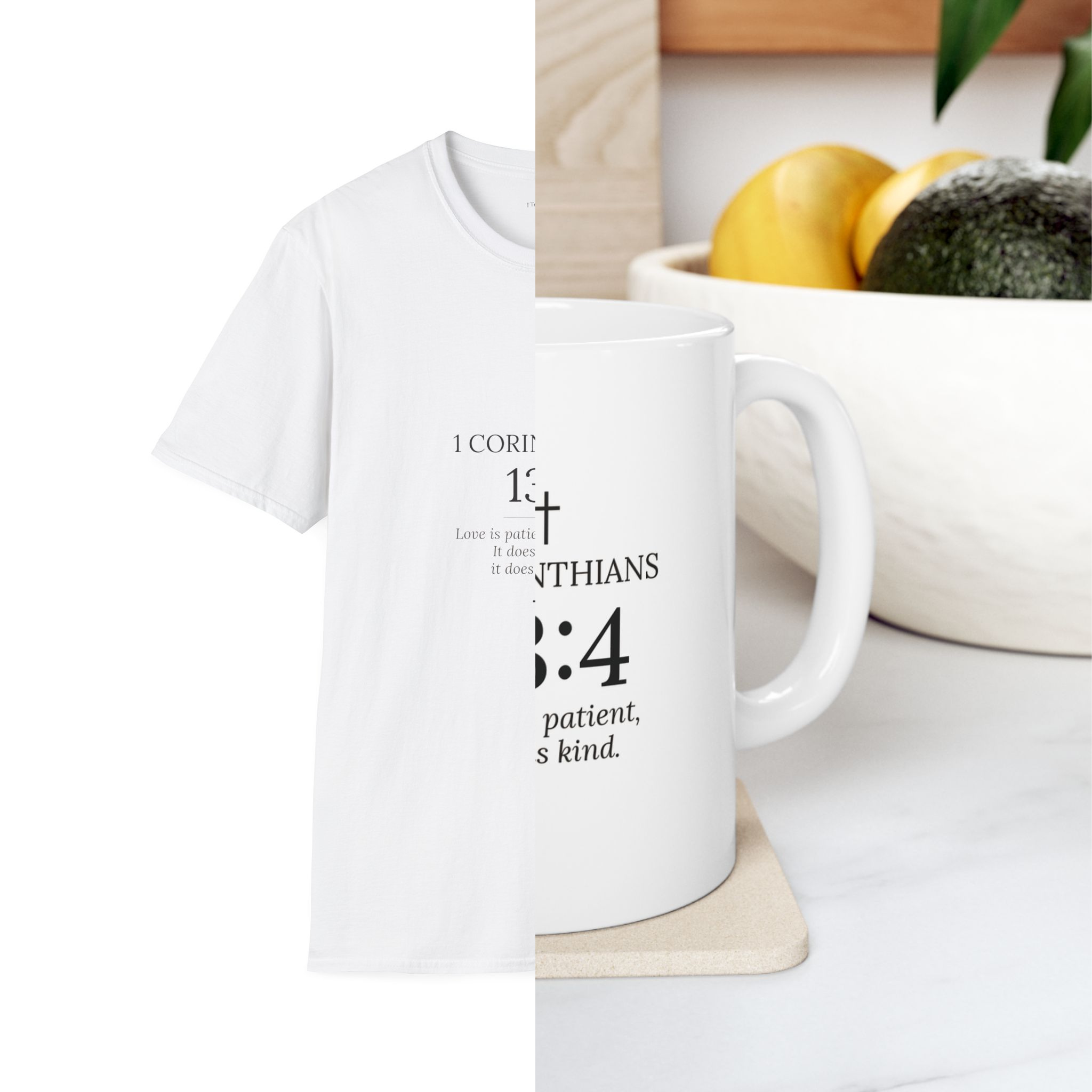 1 Corinthians 13:4 — Tee & Mug Gift Set